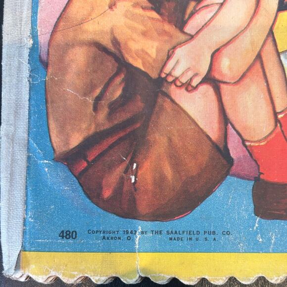VTG 1943 Oversized Penny the Pup Children's Cloth-Like Book, Saalfield Pub Co. - Picture 3 of 4